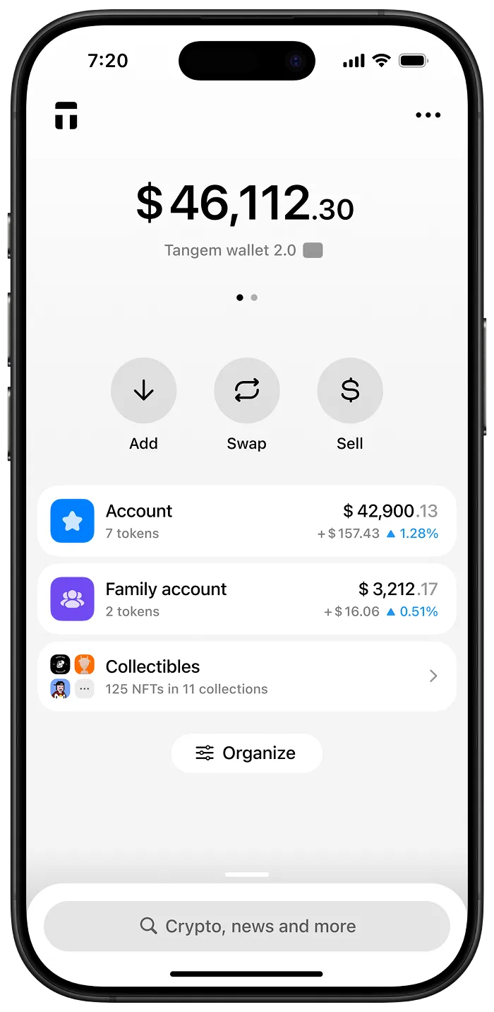 Qrypt Mobile portfolio screen